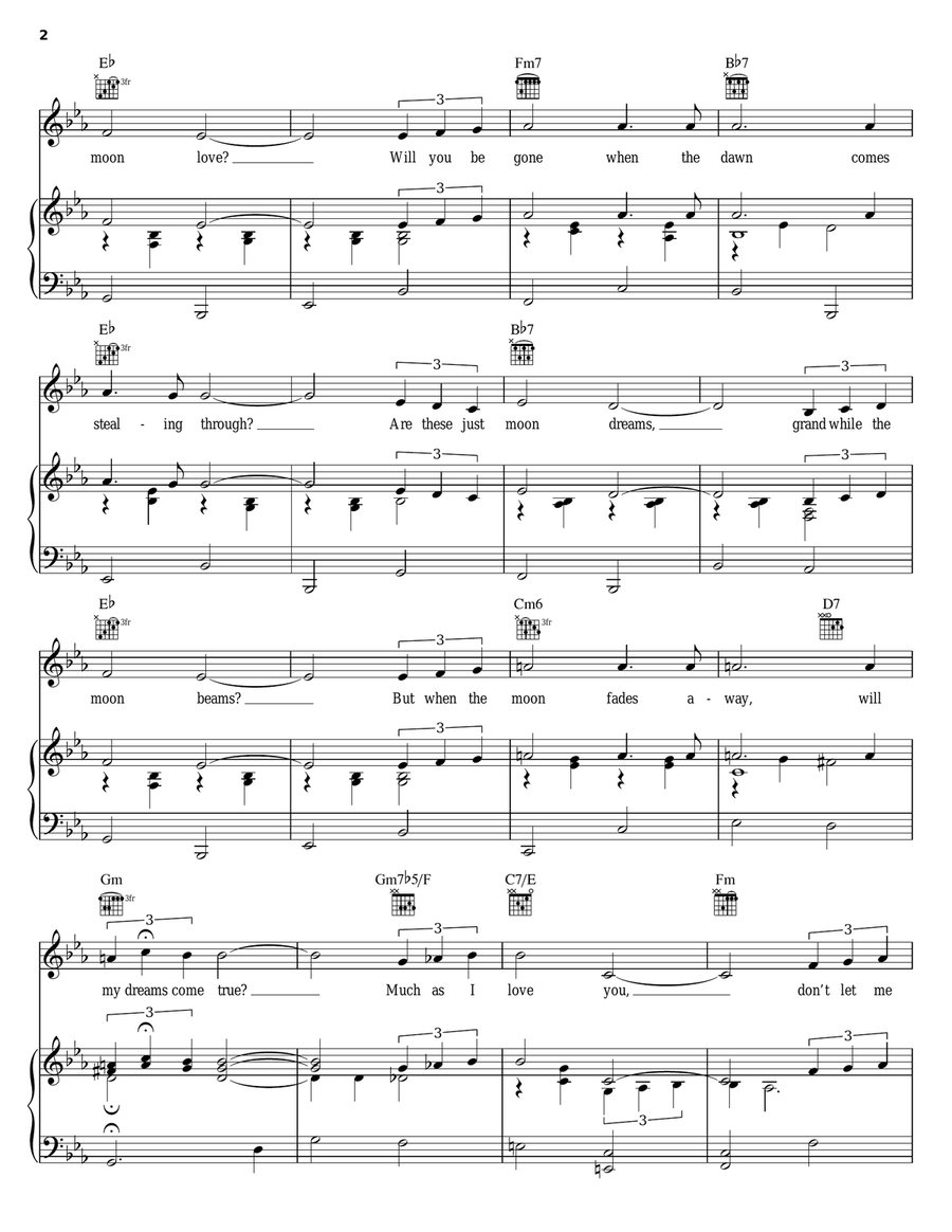 Moon Love Moon Love Piano, Vocal, Guitar scores gallery preview page 2