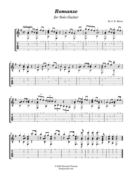 Romanze (for Solo Guitar) image number null