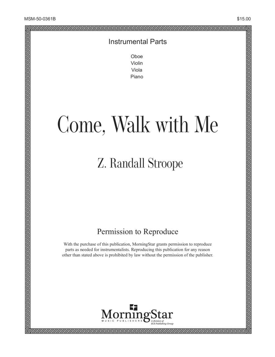 Come, Walk with Me Come, Walk with Me Choir scores gallery preview page 1