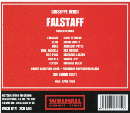 Falstaff (Sung In German): Rei