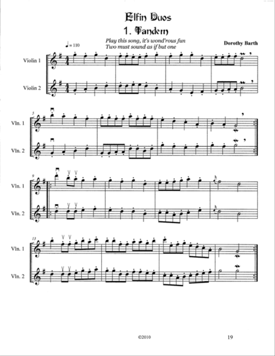 The Faerie Fiddler (5 Duos) String Duet scores gallery preview page 1