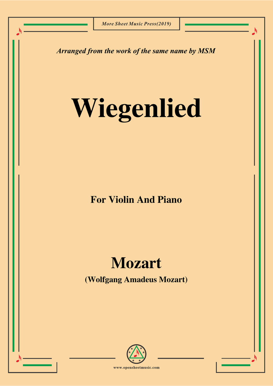 Mozart-Wiegenlied,for Violin and Piano Violin Solo scores gallery preview page 1