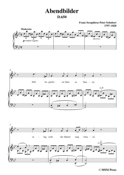 Schubert-Abendbilder(Nocturne),D.650,in g minor,for Voice&Piano image number null