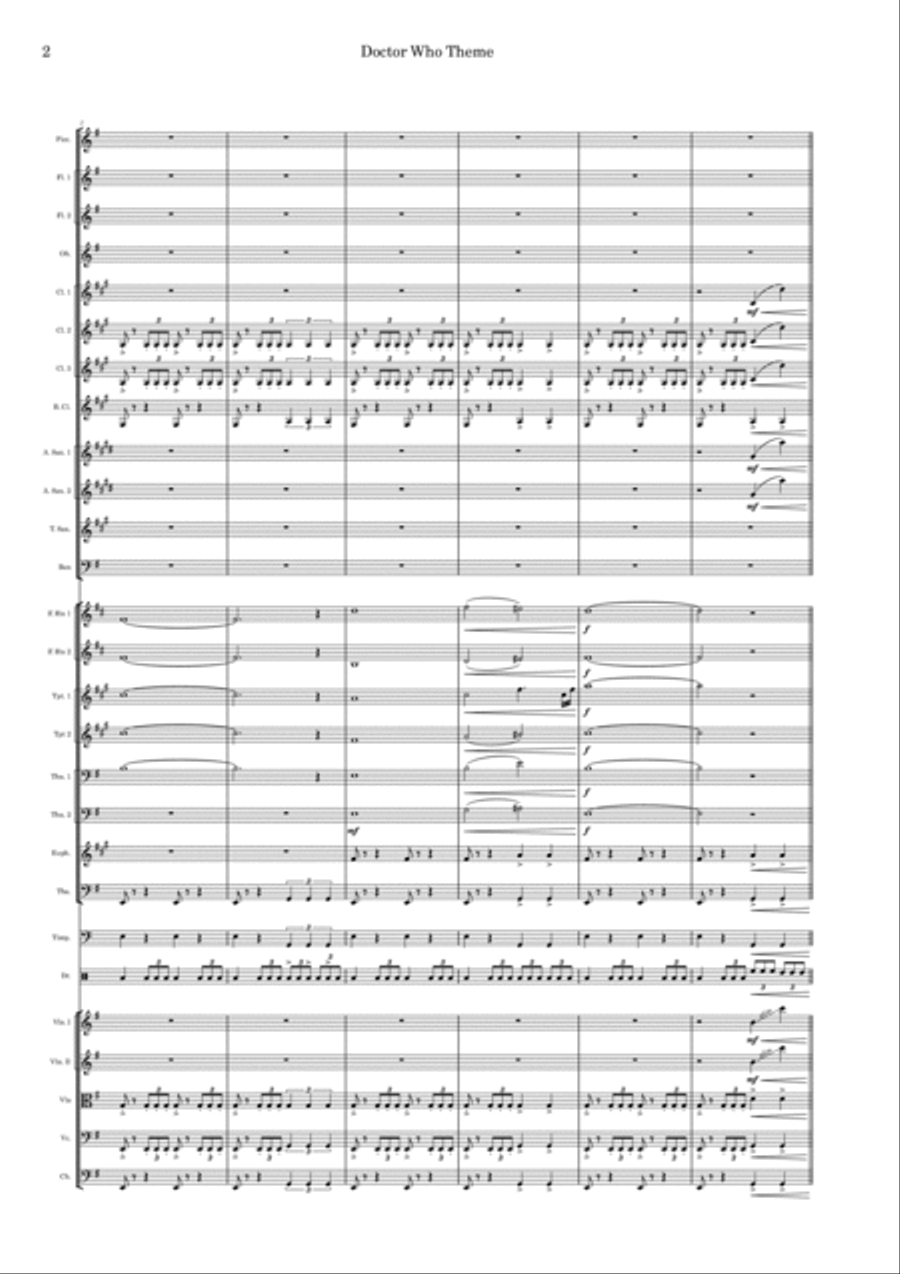 Doctor Who Theme Full Orchestra scores gallery preview page 2