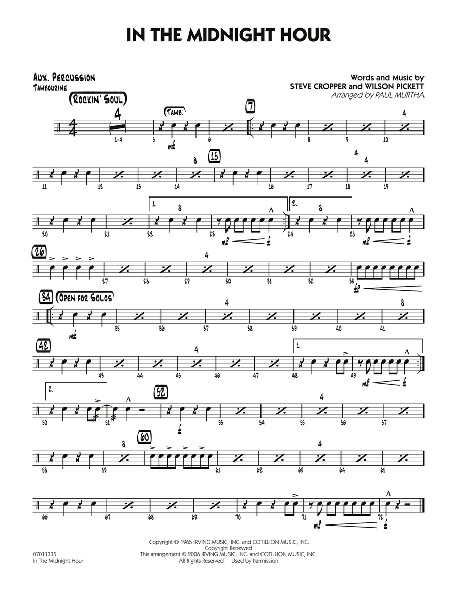 In The Midnight Hour - Aux Percussion Jazz Ensemble scores gallery preview page 1