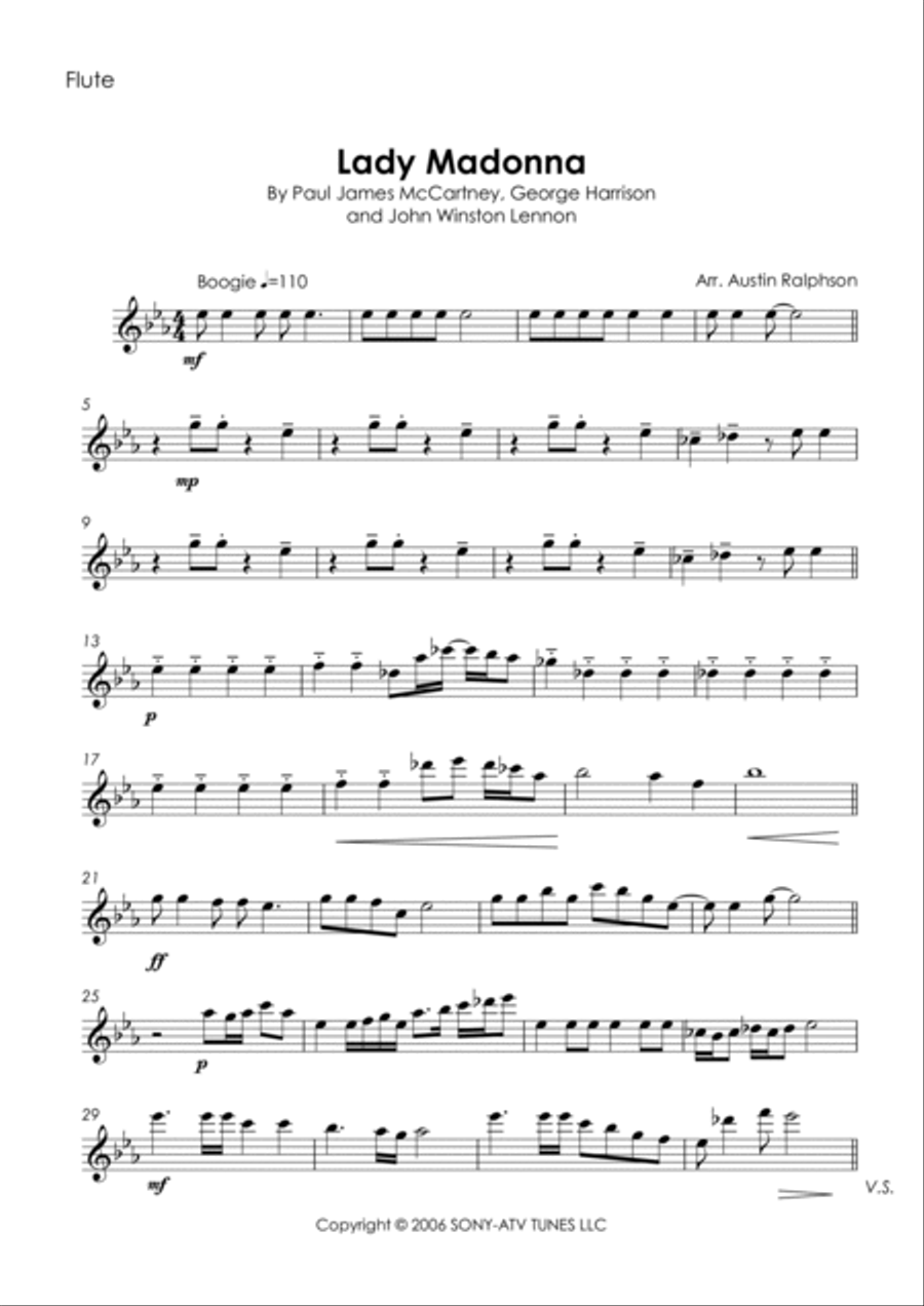 Lady Madonna Woodwind Quintet scores gallery preview page 3