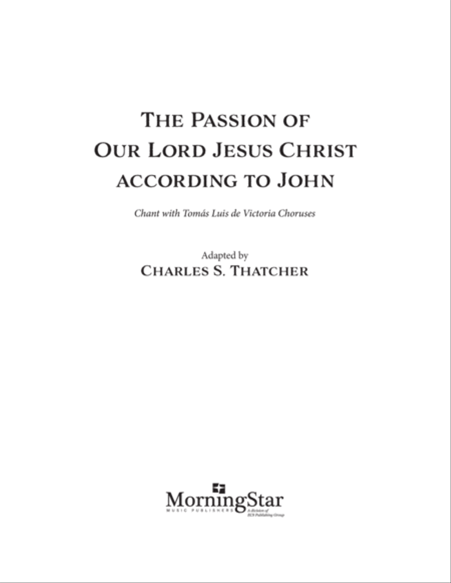 The Passion of Our Lord Jesus Christ according to John Choir scores gallery preview page 1