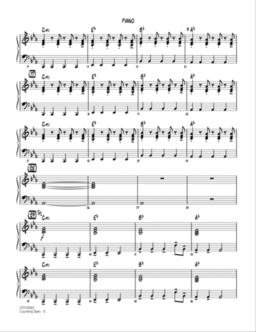 Counting Stars - Piano Counting Stars - Piano Easy Piano scores gallery preview page 2