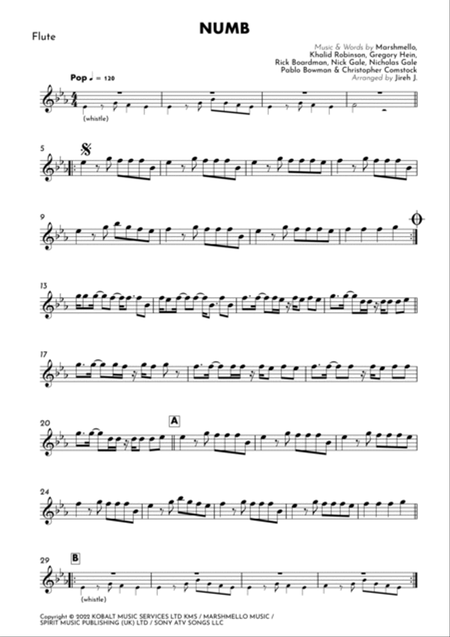 Numb Flute Solo scores gallery preview page 2
