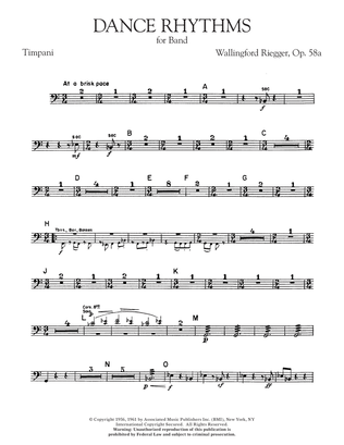Book cover for Dance Rhythms for Band, Op. 58 - Timpani