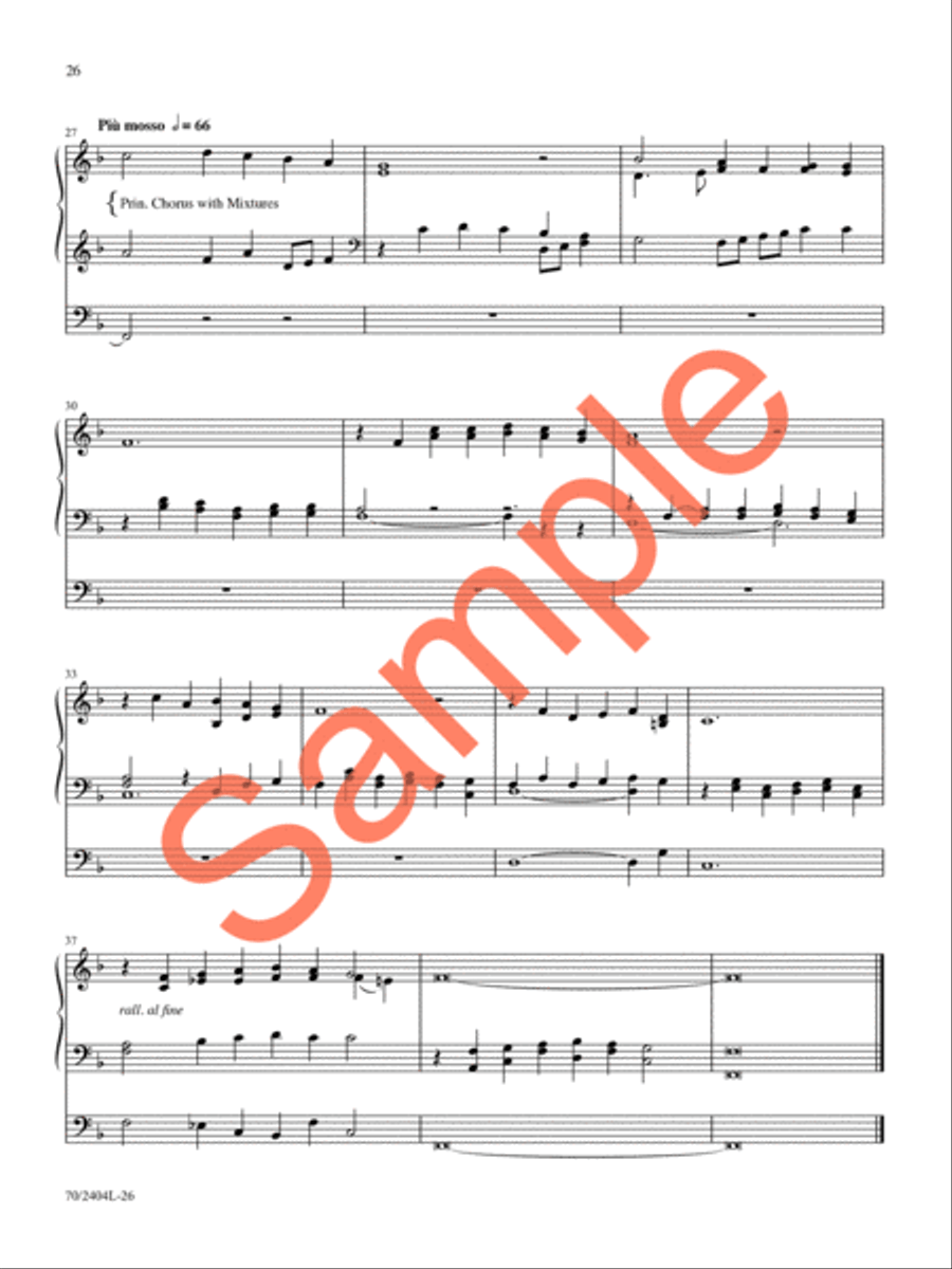 Fast Falls the Eventide Organ Solo scores gallery preview page 19