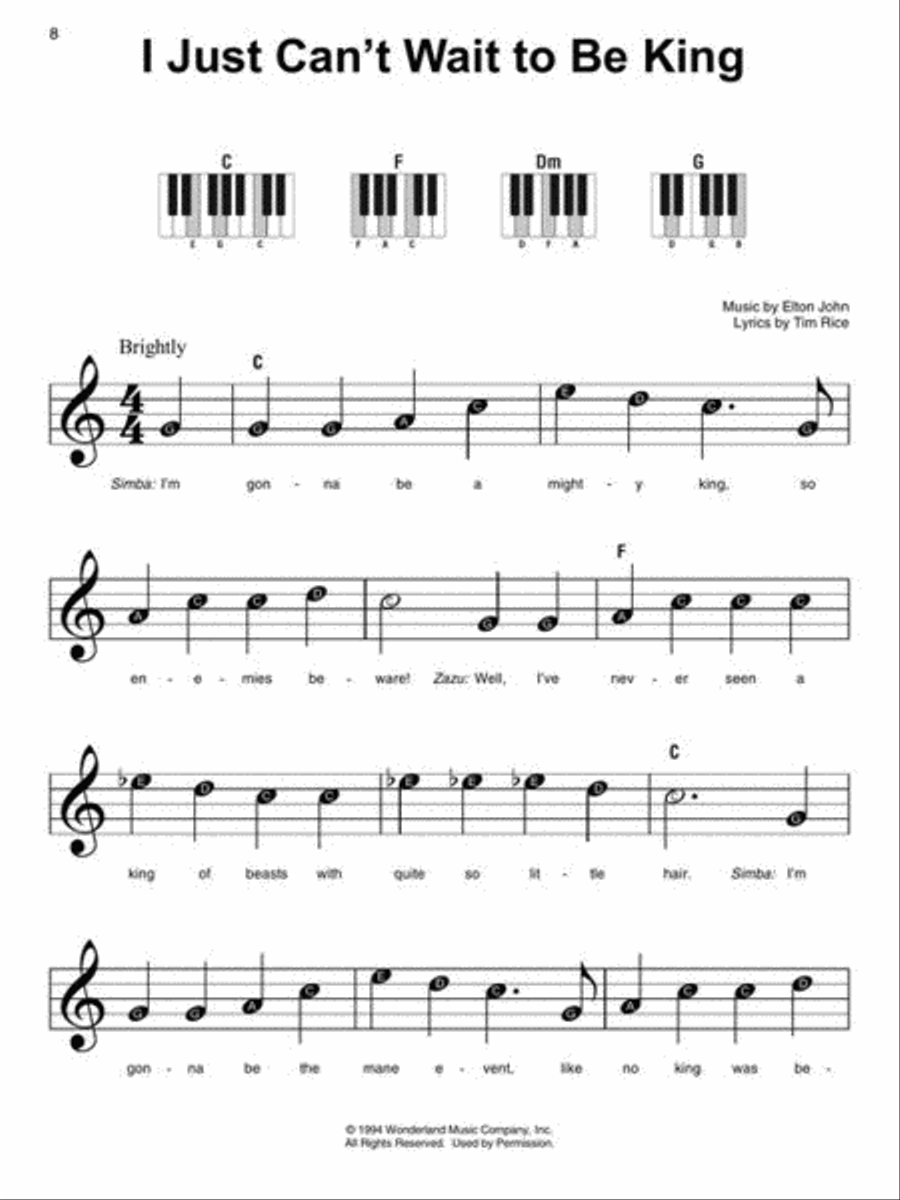 The Lion King – Super Easy Songbook Easy Piano scores gallery preview page 7