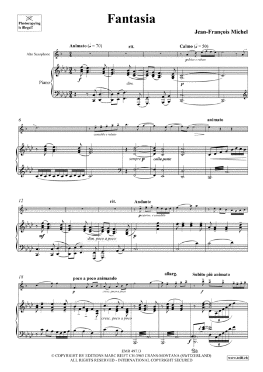 Fantasia Alto Saxophone scores gallery preview page 3