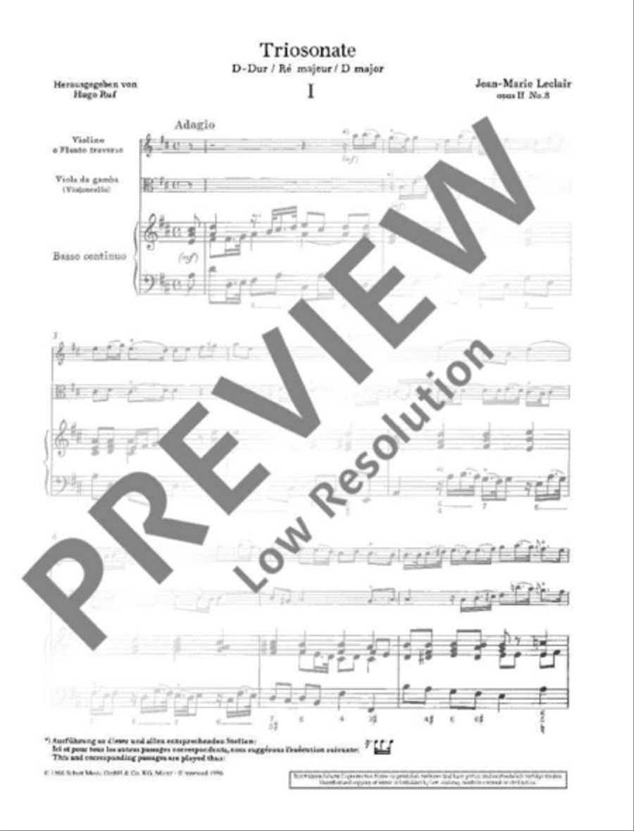 Triosonata D major Flute scores gallery preview page 8