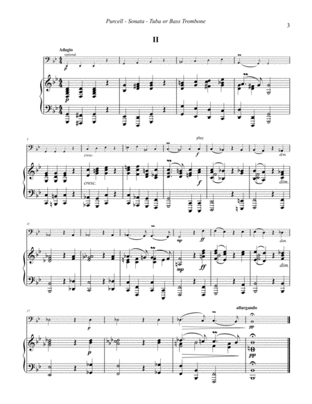 Sonata for Tuba or Bass Trombone & Piano or Organ