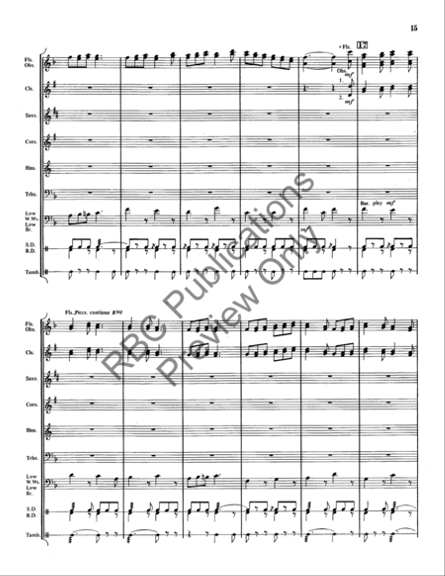 Three Old French Ballads (Score) Concert Band scores gallery preview page 16