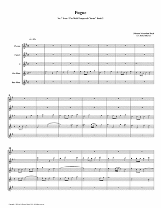 Fugue 07 from Well-Tempered Clavier, Book 2 (Flute Quintet)