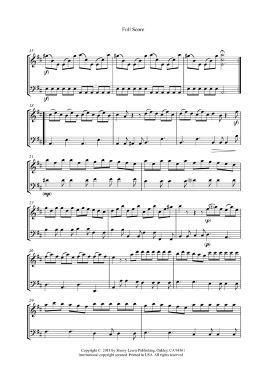 CONCERTO FOR LUTE, 2 VIOLINS AND CONTINUO IN D, RV 93, 3RD MOV, ALLEGRO FOR STRING DUO String Duet scores gallery preview page 5