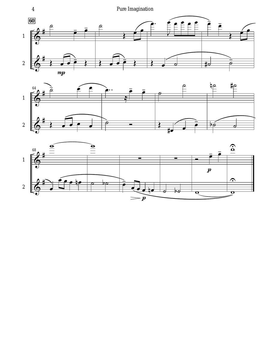 Pure Imagination Flute Duet scores gallery preview page 5