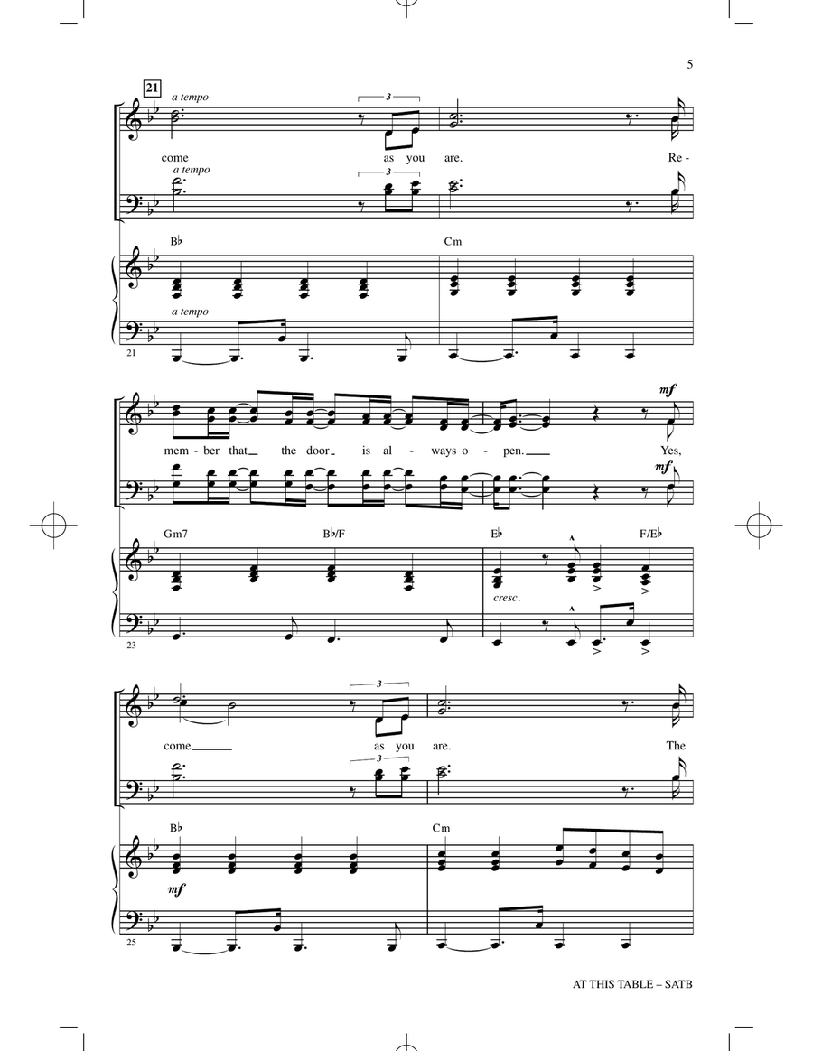 At This Table (arr. Mac Huff) 4-Part scores gallery preview page 4
