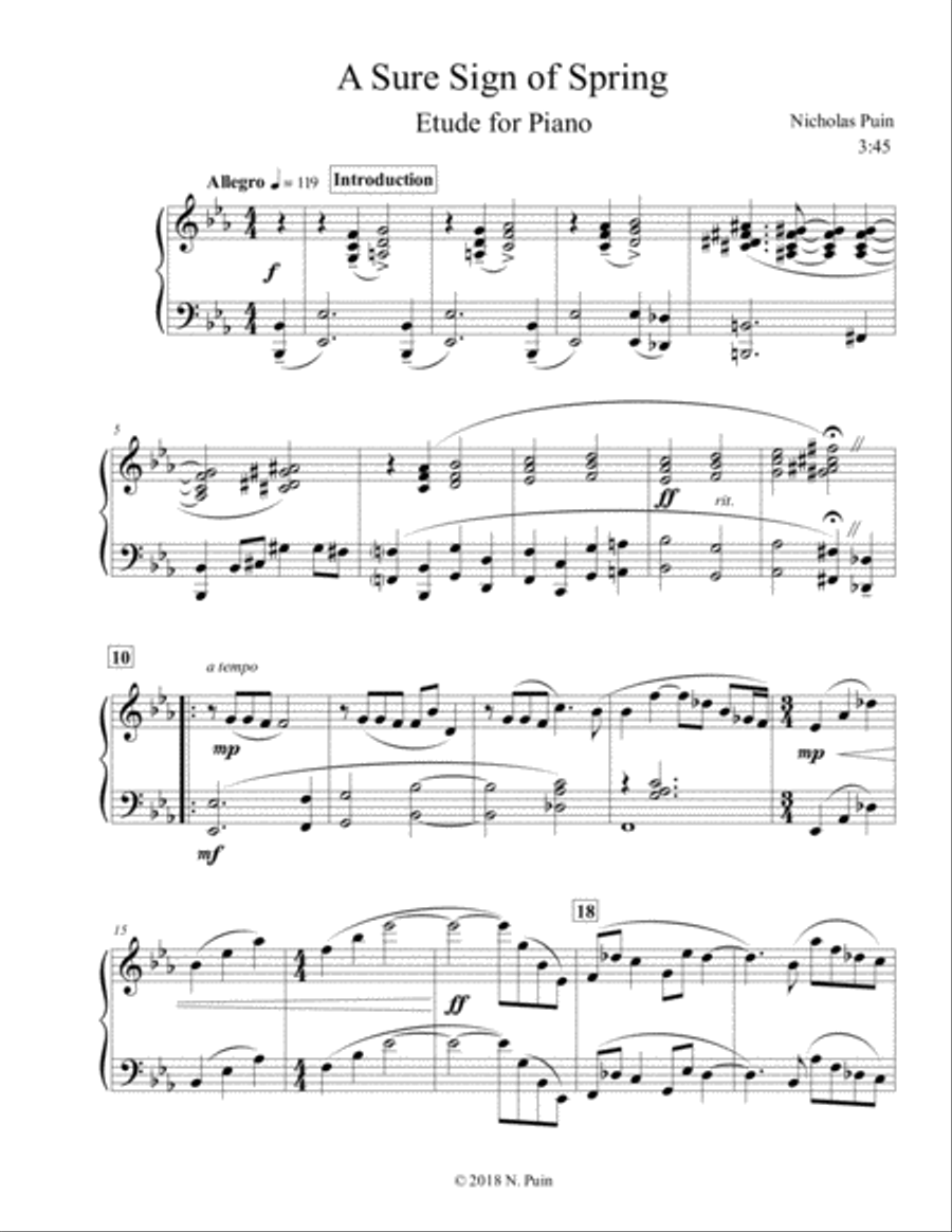 A Sure Sign of Spring Easy Piano scores gallery preview page 1