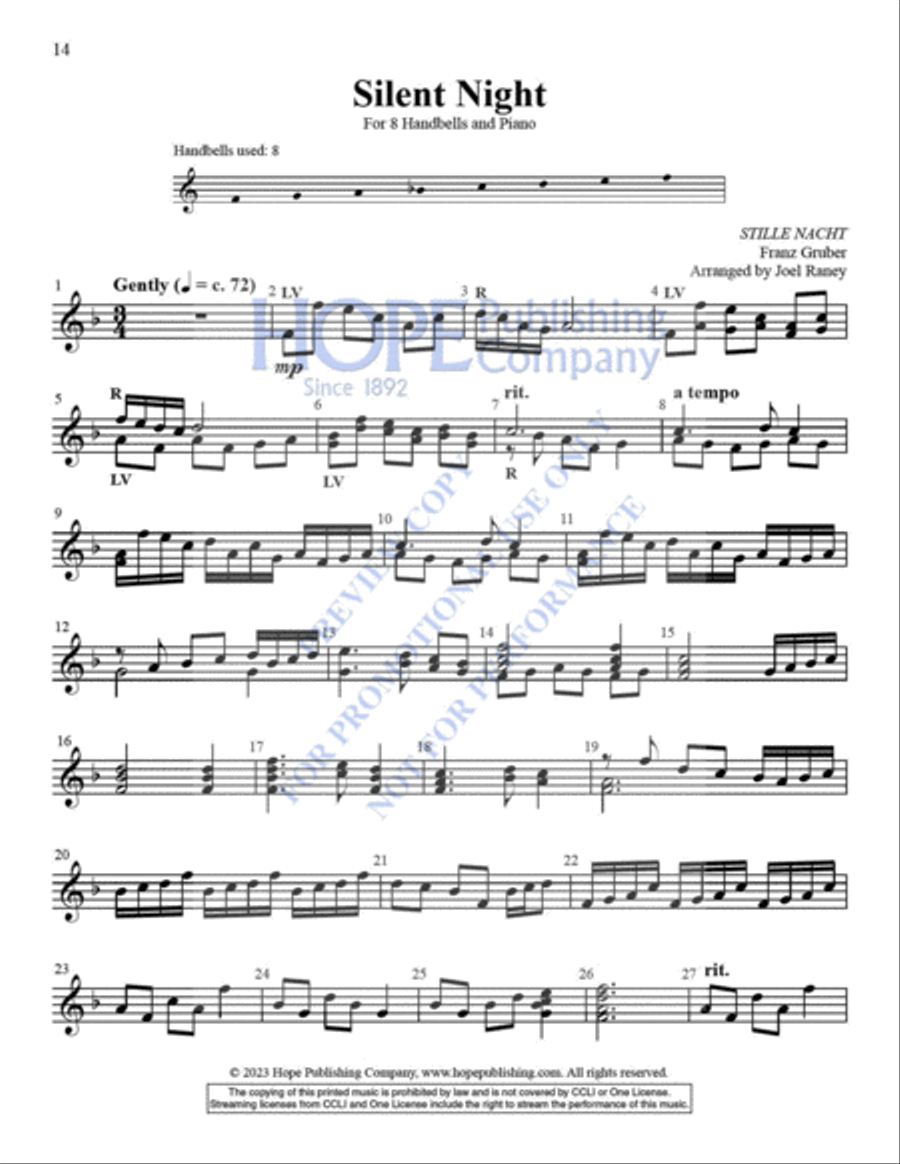 Small-ER But Mighty, Vol. 6, Settings for 8 Bells with Piano for Christmas Handbell Choir scores gallery preview page 15