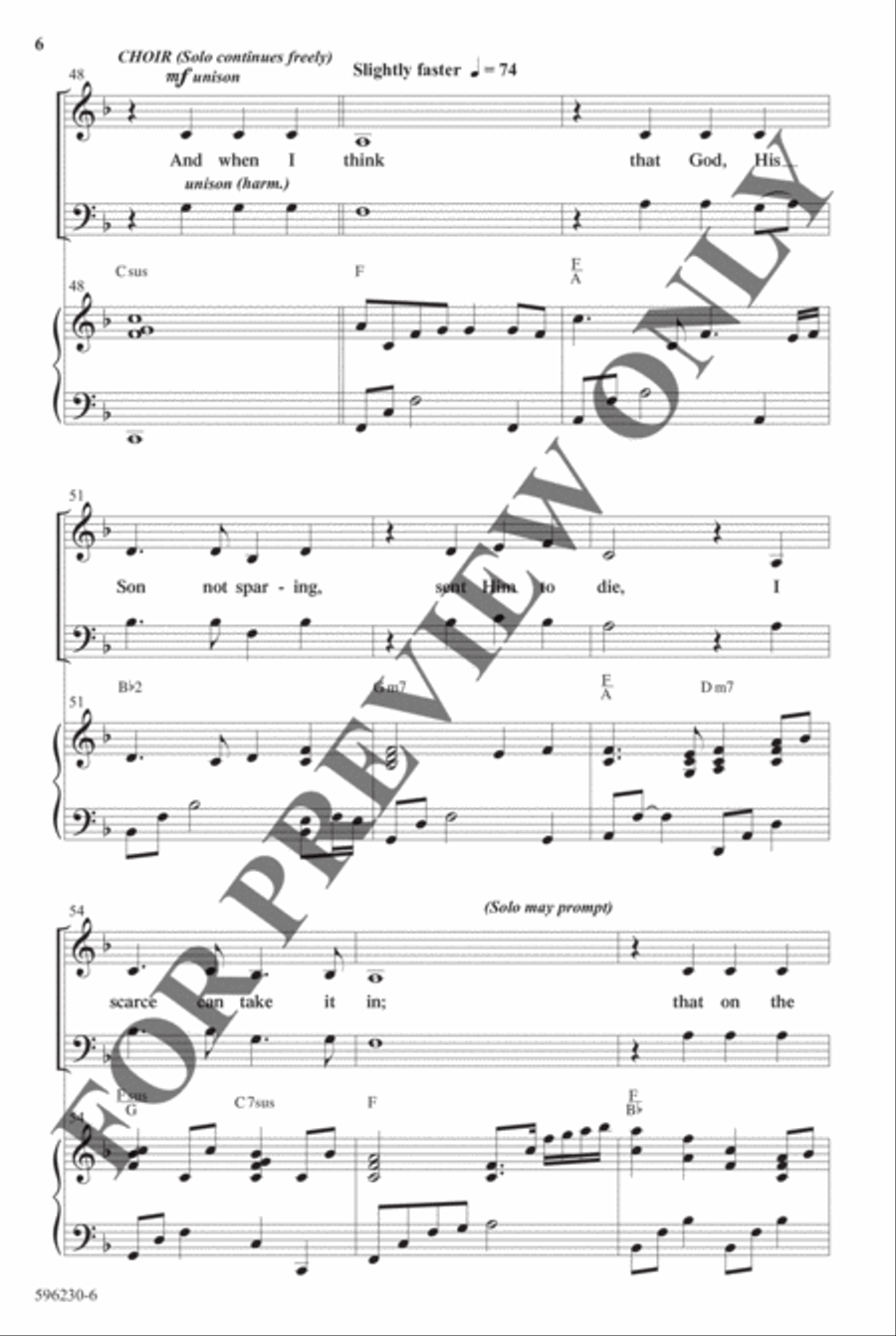 How Great Thou Art - Anthem 4-Part scores gallery preview page 6