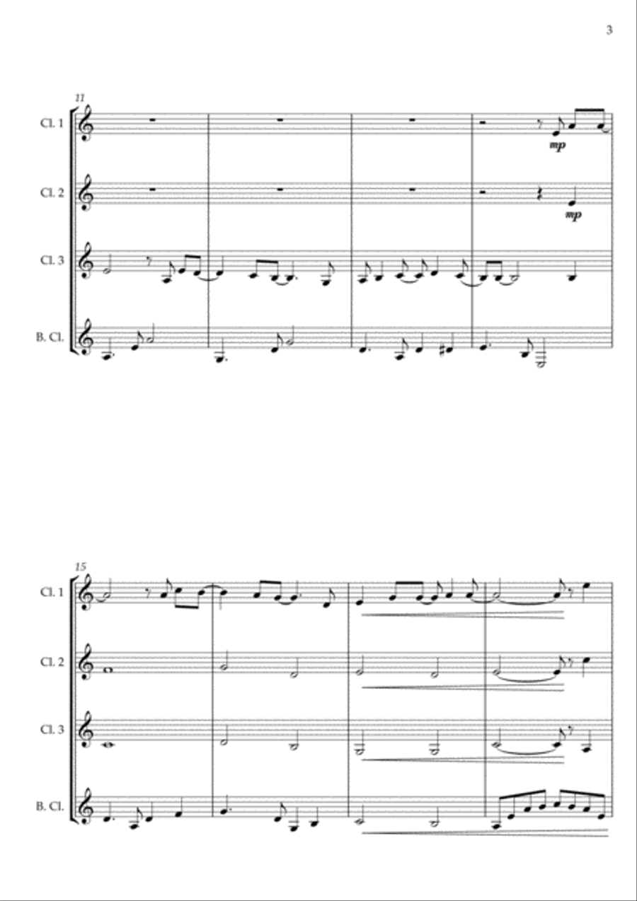 Mary, Did You Know? Clarinet Quartet scores gallery preview page 3