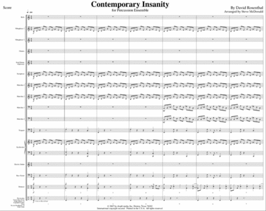 Contemporary Insanity Contemporary Insanity Percussion Ensemble scores gallery preview page 2