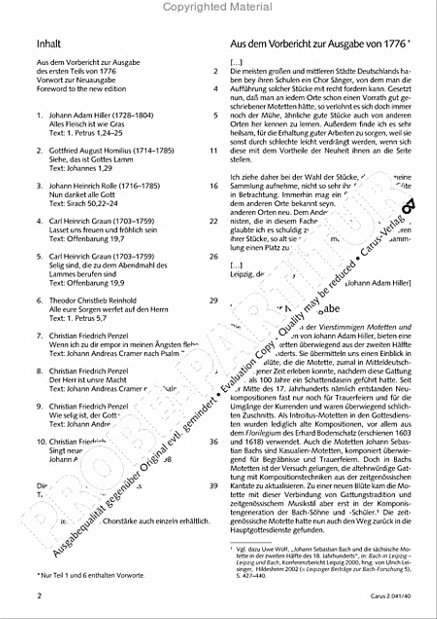 Motets and arias for choirs collected and edited by Johann Adam Hiller, vol. 4 Voice Solo scores gallery preview page 3
