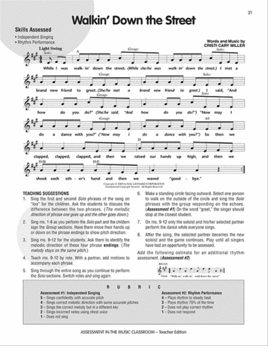 Assessment in the Music Classroom Choir scores gallery preview page 7