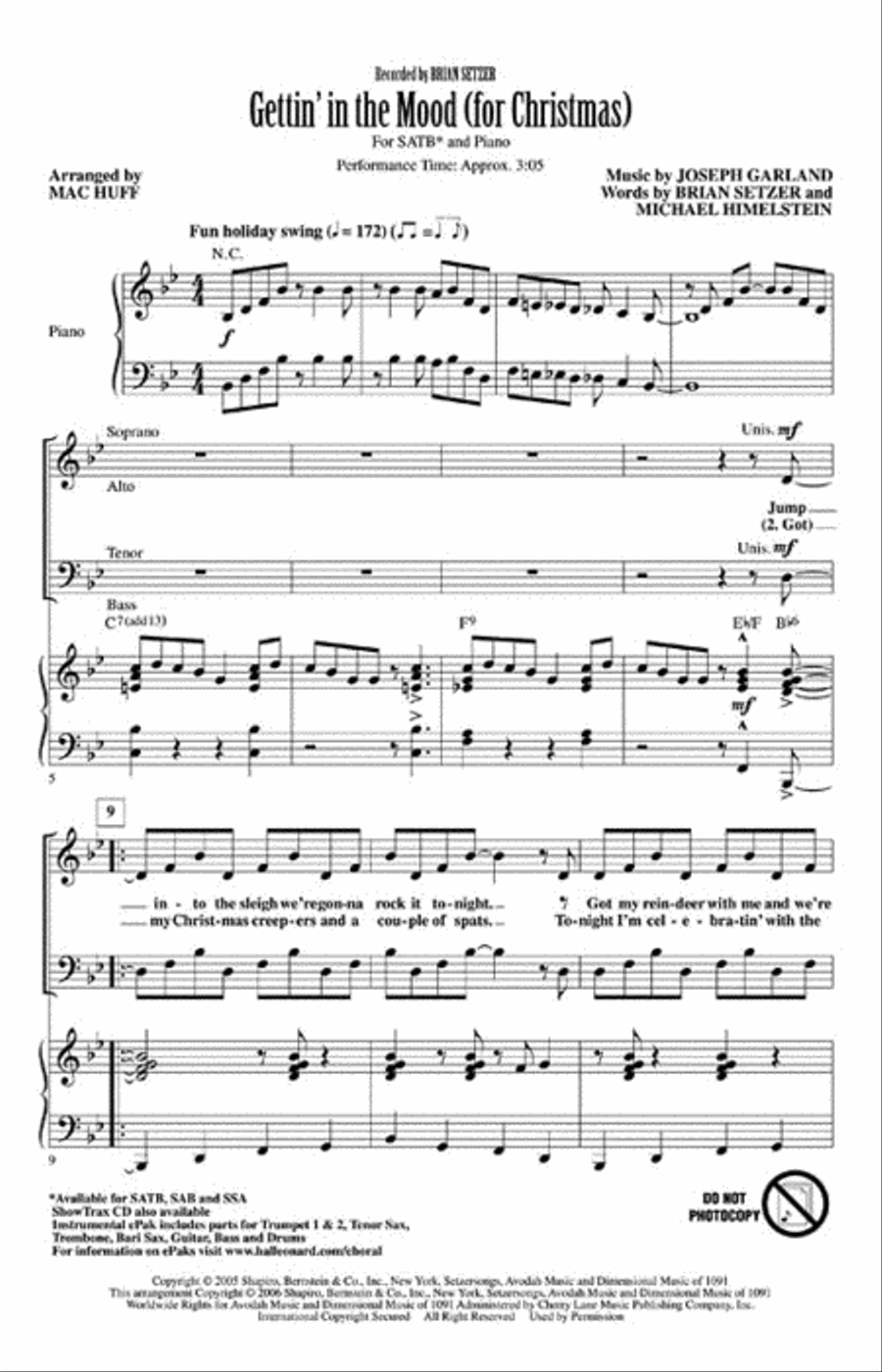 Gettin' in the Mood – For Christmas 4-Part scores gallery preview page 2