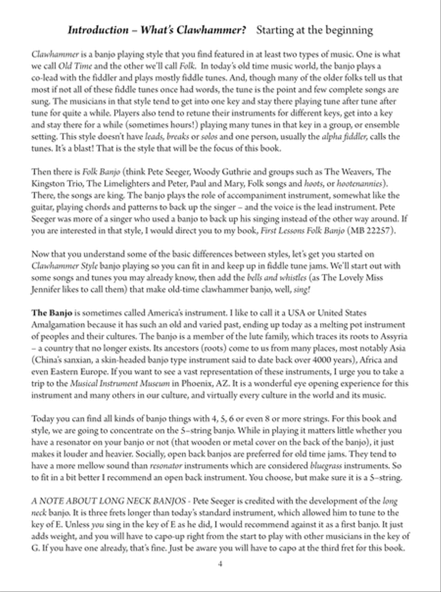 First Lessons Clawhammer Banjo Banjo scores gallery preview page 5