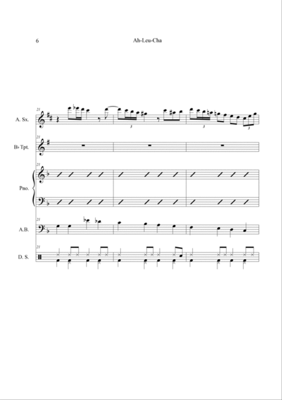 Ah-leu-cha Jazz Ensemble scores gallery preview page 6