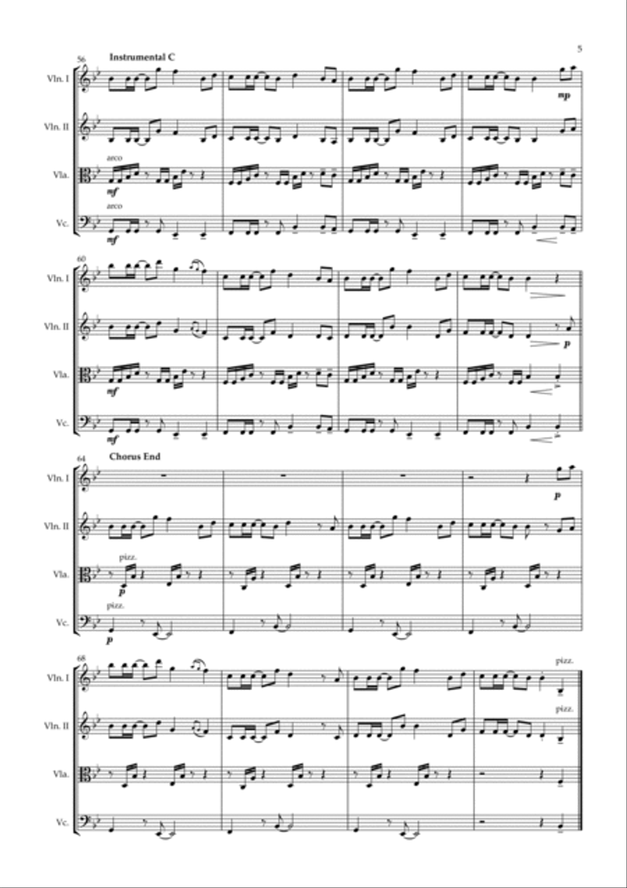 Way Back Home Eng Ver Way Back Home Eng Ver String Quartet scores gallery preview page 5