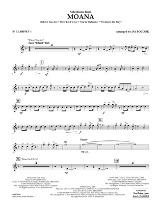 Selections from Moana - Bb Clarinet 1