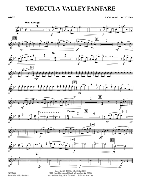 Temecula Valley Fanfare - Oboe