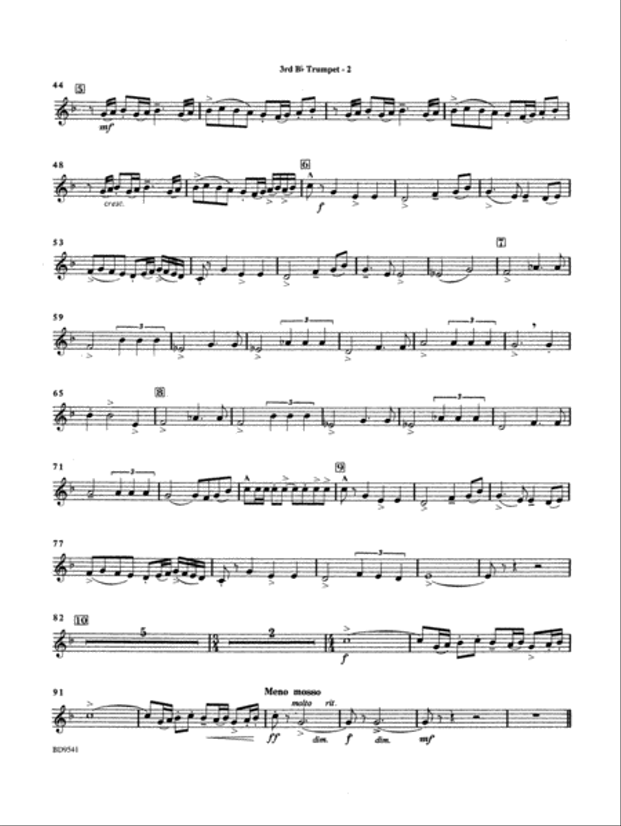 Alvamar Overture: 3rd B-flat Trumpet Concert Band scores gallery preview page 2