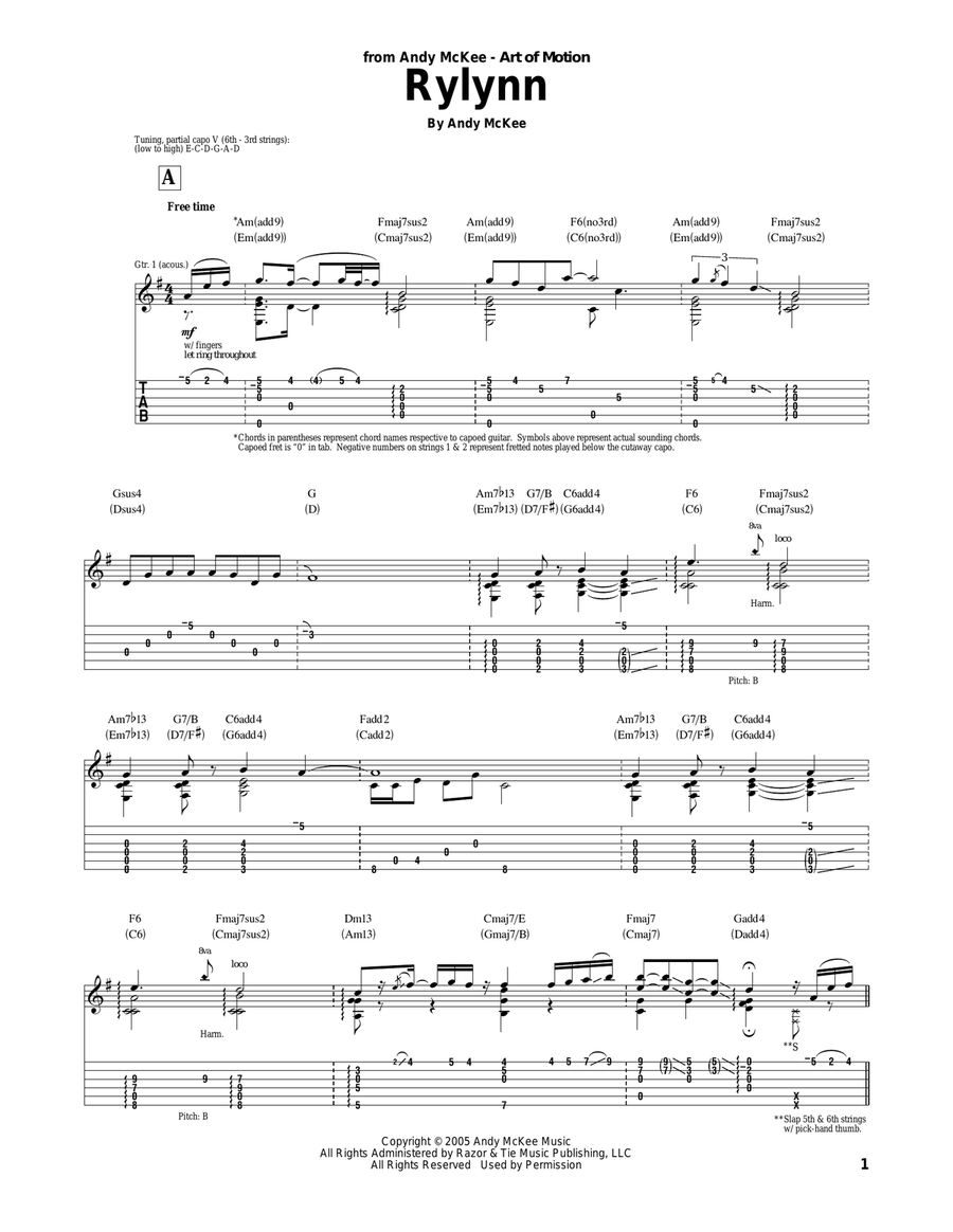 Rylynn Rylynn Acoustic Guitar scores gallery preview page 1
