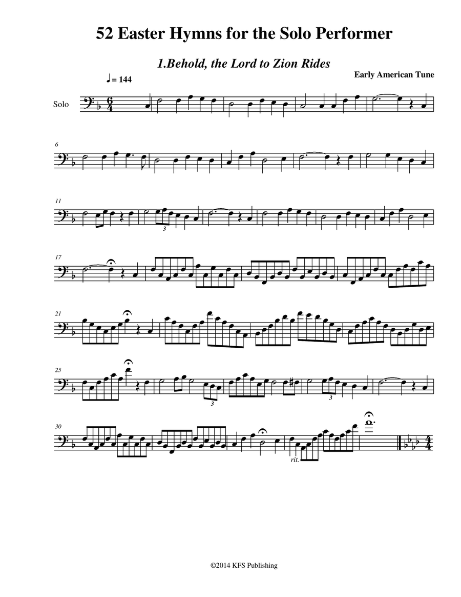 52 Easter Hymns for the Solo Performer - trombone or euphonium Euphonium scores gallery preview page 3
