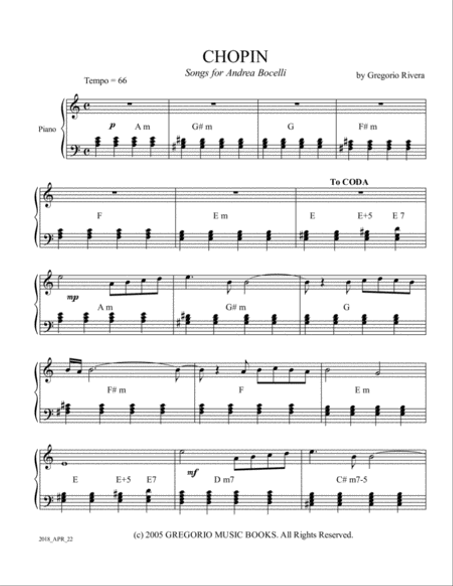 SONGS FOR ANDREA BOCELLI Piano Solo scores gallery preview page 4