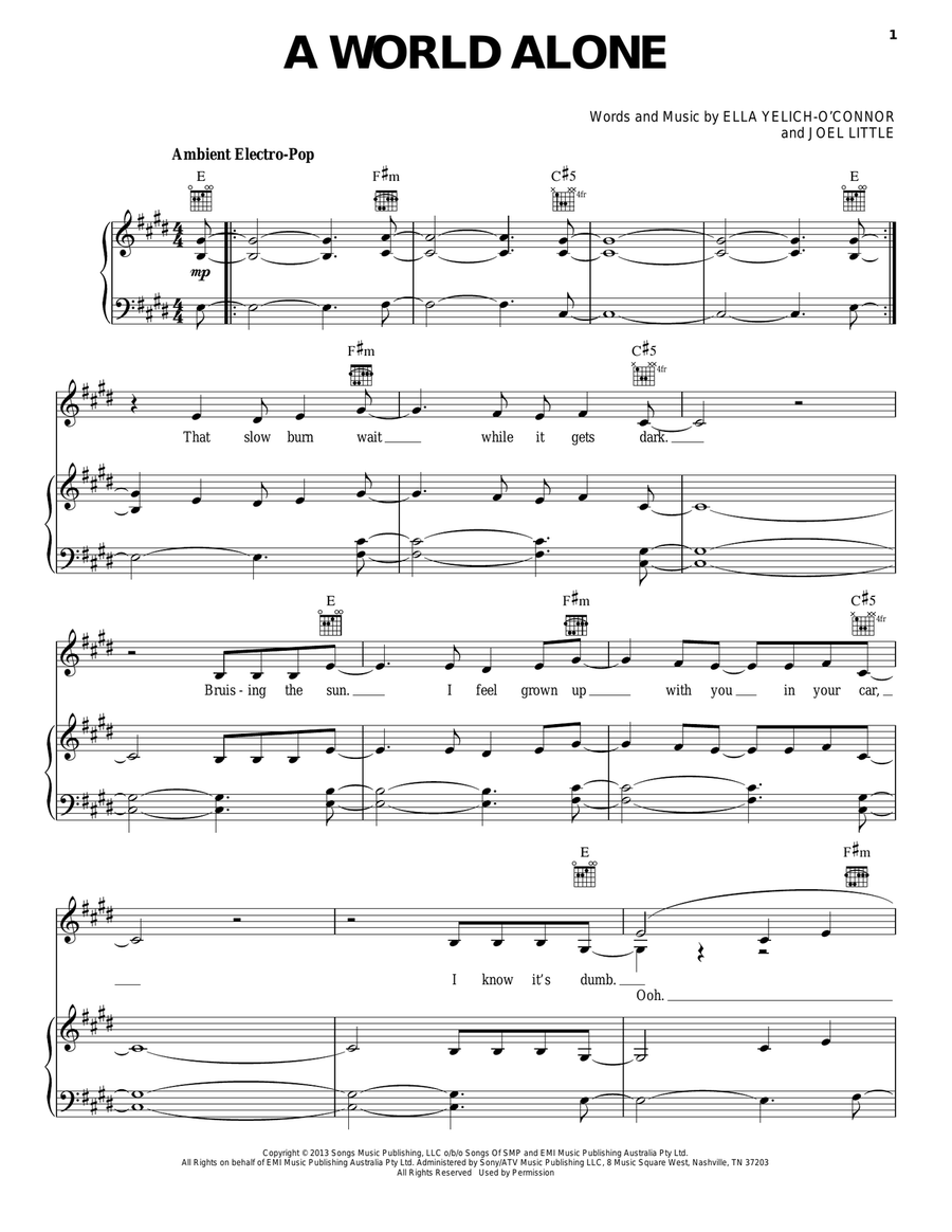 A World Alone A World Alone Acoustic Guitar scores gallery preview page 1