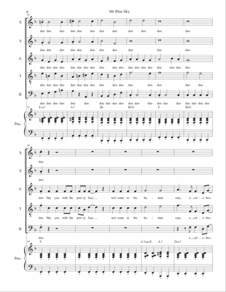 Mr. Blue Sky 4-Part scores gallery preview page 6