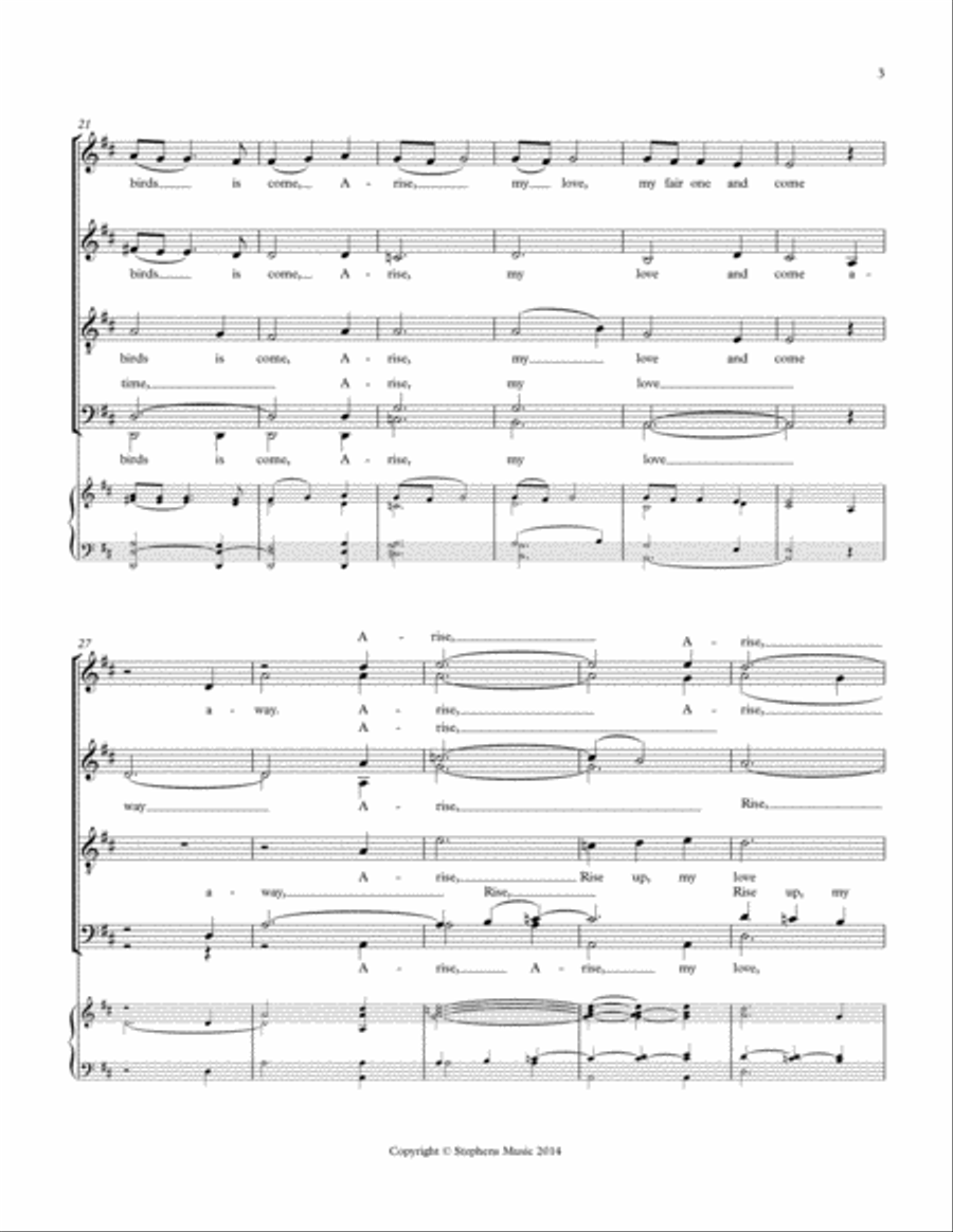 Rise Up, My Love, My Fair One 4-Part scores gallery preview page 3