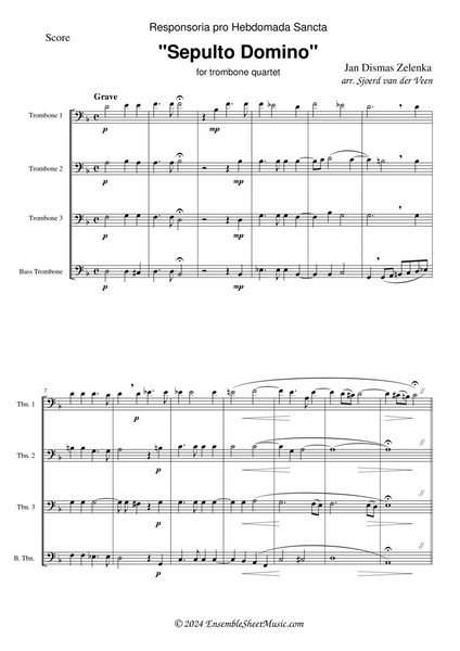 Sepulto Domino, ZWV 55:27 for trombone quartet image number null