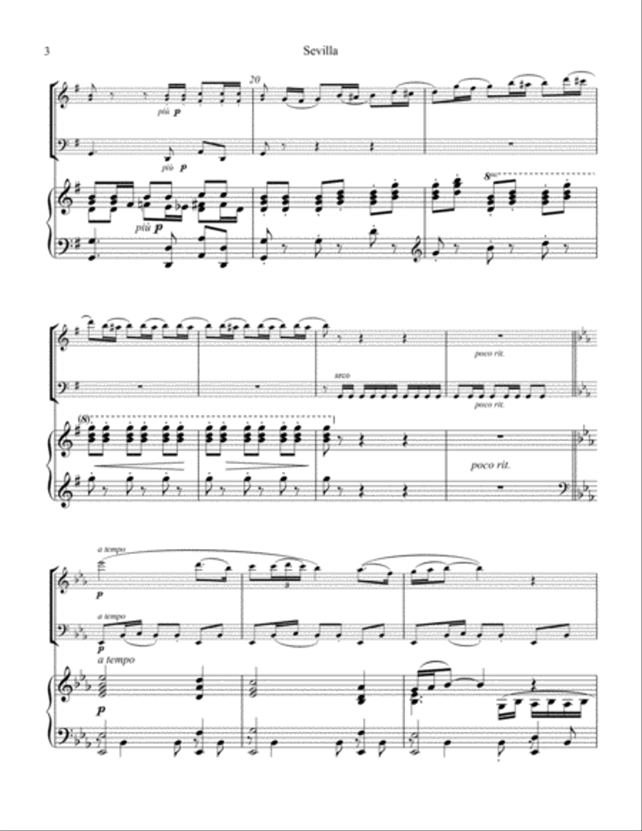 Sevilla Op. 47 No. 3 for piano trio (contrabass ad lib.) Piano Trio scores gallery preview page 4