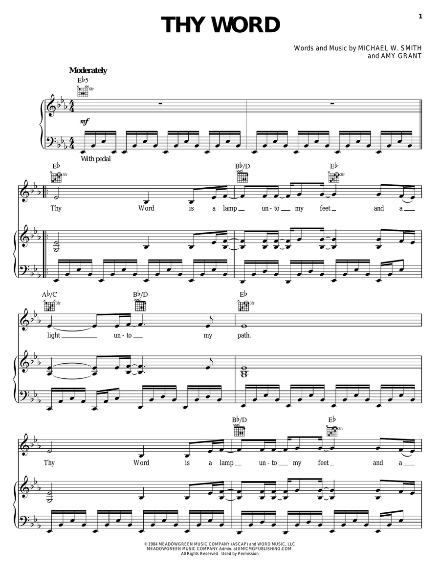 Thy Word Acoustic Guitar scores gallery preview page 1