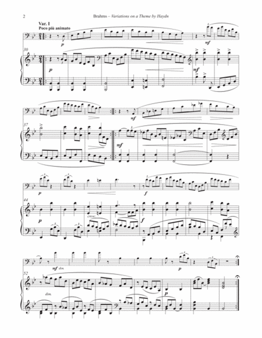Variations on a Theme by Haydn of Euphonium and Piano