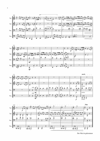 Der Mai ist gekommen - German Folk Song - Brass Quartet image number null