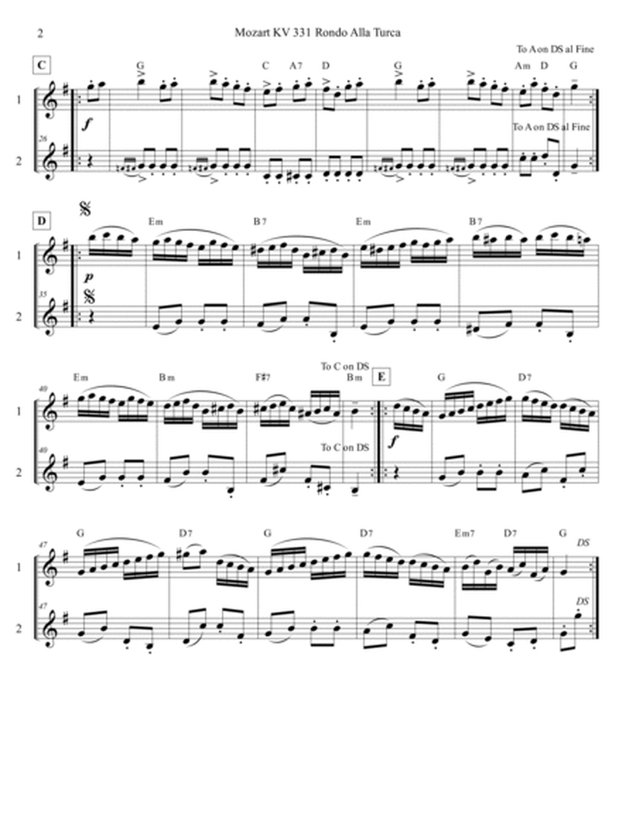 Mozart Rondo Alla Turca for Oboe